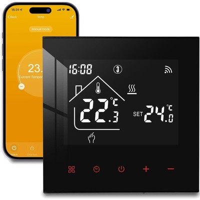 Smart Thermostat Wasserfußbodenheizung WiFi Beok Schwarz