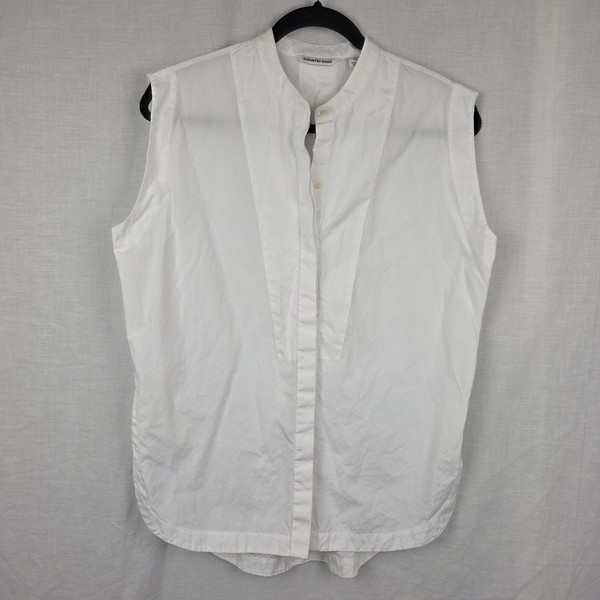 COUNTRY ROAD Size XS Whtie Sleeveless Button Up Top Tank (21" Bust)