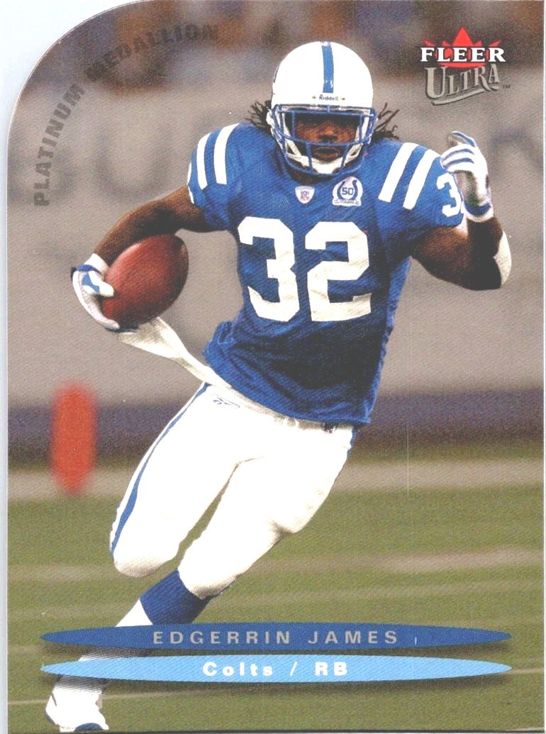 2003 FLEER ULTRA EDGERRIN JAMES #46 PLATINUM MEDALLION /100 SP COLTS