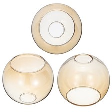 6" Amber Color Glass Globe Shades, 3pcs Handmade Glass Lamp Shade Lampshade