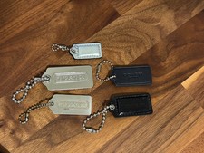 Lot Of 5 Coach Hang Tags Bag Charm Leather  Metal Fob Replacement