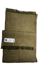 Pure New Wool Made in Republic of Ireland Olive Green Scarf 54x9 inches