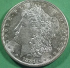1881 S United States Morgan Silver Dollar @0702