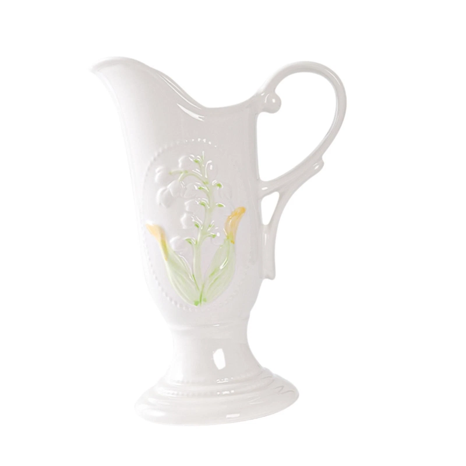 Ceramic Pitcher Vase Multifunctional Flower Vase for Living Room Office Home