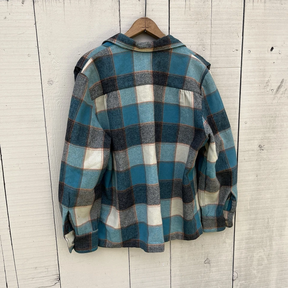 Винтажный 1950-х 1960-х 49er стиль клетку шерсти куртка на Kasual Koat, женщин большой - Изображение 2 из 4