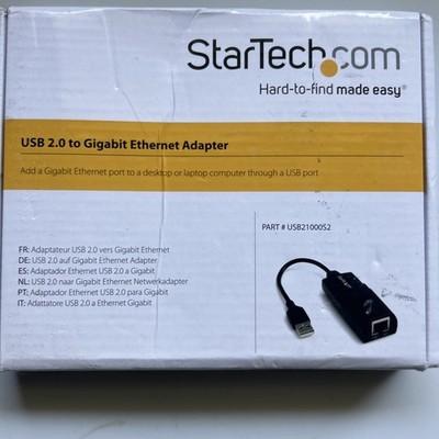NEW Open  Box StarTech USB21000S2 USB 2.0 to Gigabit Ethernet Adapter
