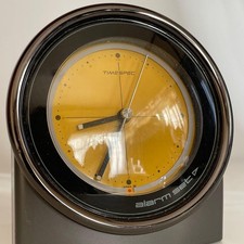 SEIKO Vintage einfacher moderner Schreibtischwecker gelbes Zifferblatt Quarz ...