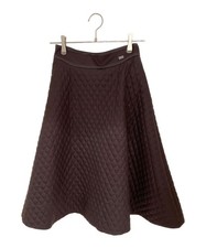 FOXEY Quilted design skirt 38 Brown Ext  