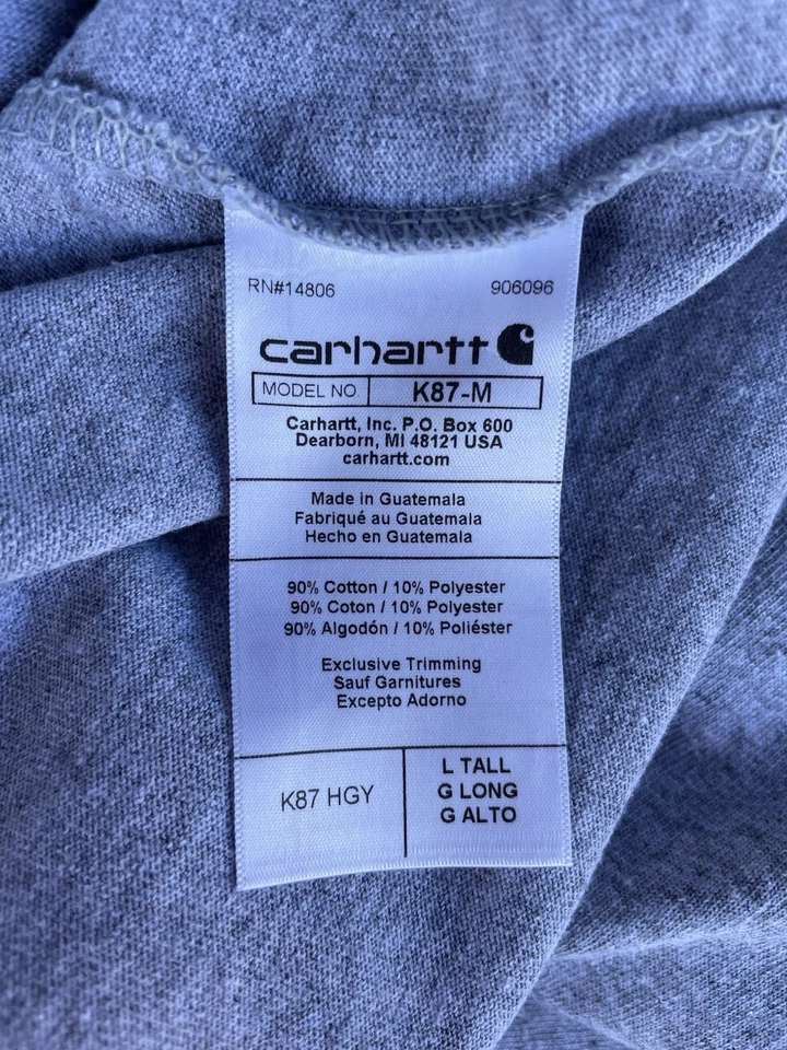 Carhartt NWT Large Tall Gray Loose Fit Heavyweight Short Sleeve Pocket T Shirt - Image 4 of 4