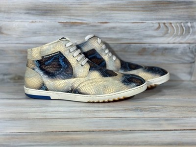 FLORIS VAN BOMMEL Limited Awesomeness Leather High Trainers Snake Print