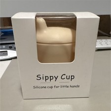 Beige Silicone Sippy Cup with Standard Sippy Spout Lid