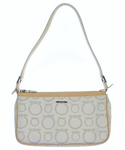 Salvatore Ferragamo Shoulder Bag Women's Off White Pattern Used