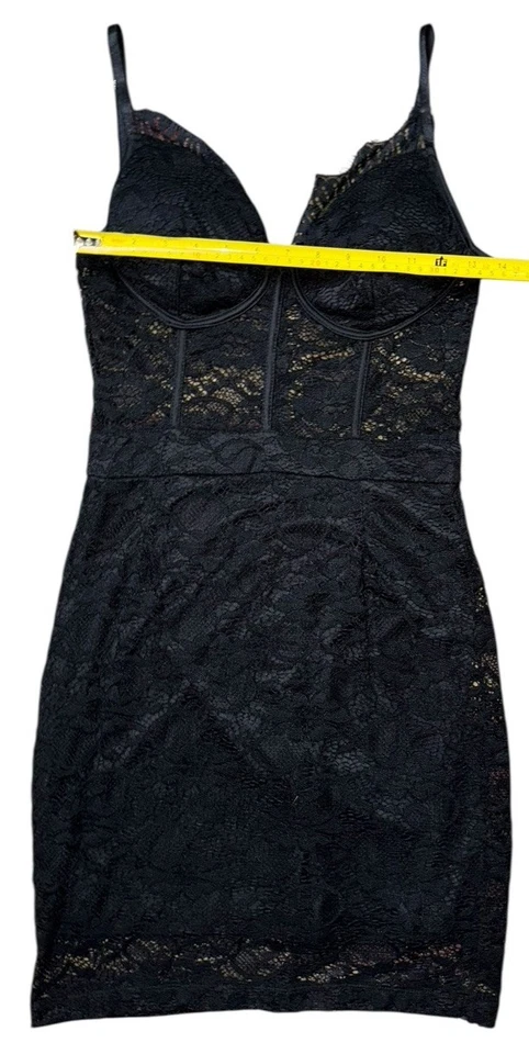 Haute Monde Underwire Spaghetti Strap Lace Black Midi Dress Size M - Image 4 of 4