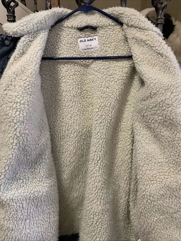 Chaqueta Denim Forrada Sherpa Azul Marino Antigua Talla L. Nueva con Etiqueta. Excelente Estado Foto 3 de 4