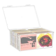 Stackable Clear Plastic CD Organizer,11.9"x 8.5"CD Storage Box, Clear CD