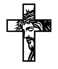JESUS Cross Vinyl Die Cut Decal Sticker - Christ Christian Religious God Church