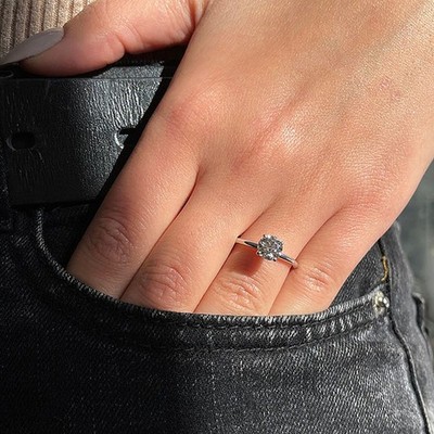 Exklusiver Platin Diamant Ring Rundschliff 1 Karat IGI Lab Grown PT950 E F VVS2