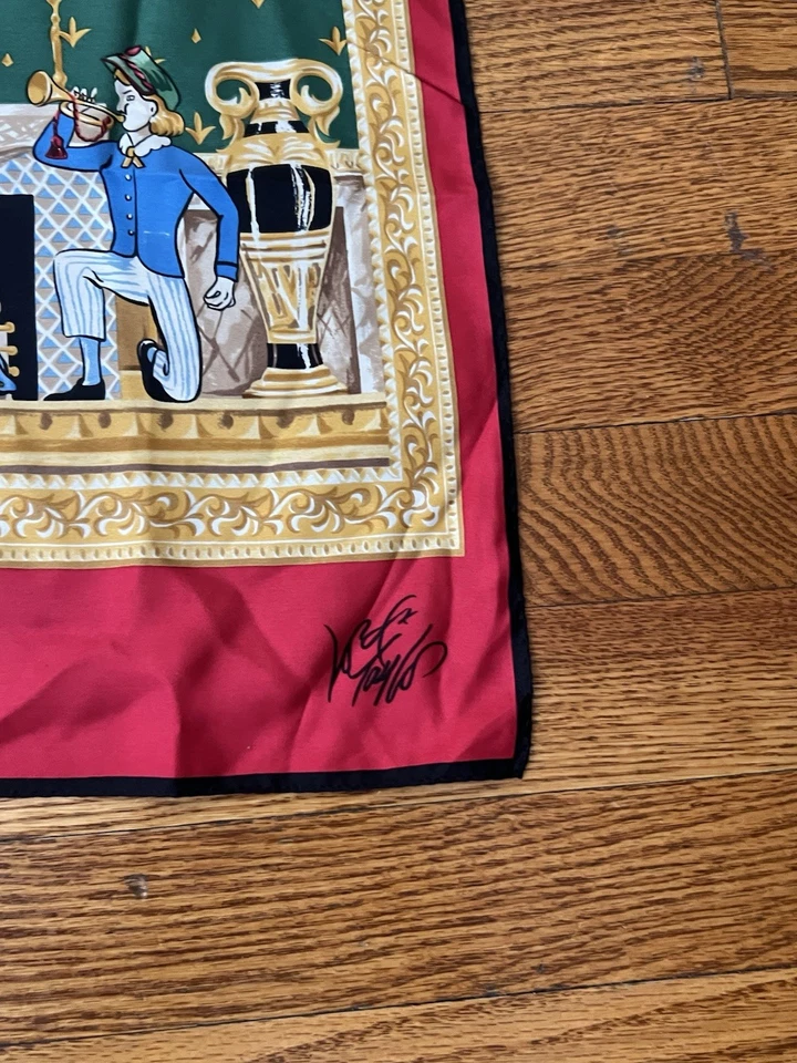 Bufanda Echo For Lord & Tylor 100% Seda Navidad 35x35" Foto 4 de 4