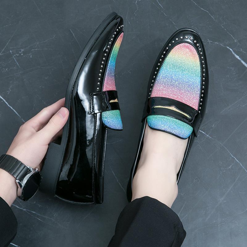 SAOLA Scarpe Oxford uomo British punta eleganti business rivetto slip on casual moda