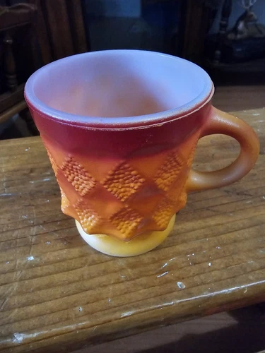 Anchor Hocking Fire King Kimberly Diamond coffee mug