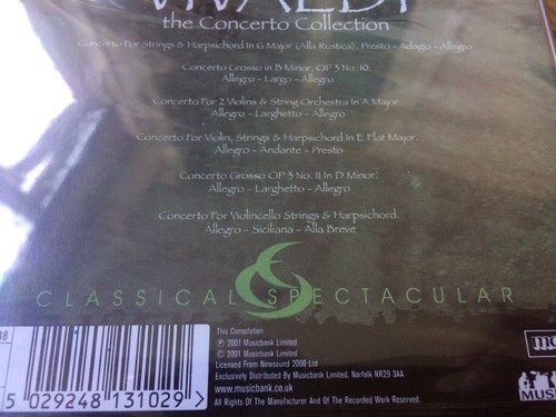 Vivaldi - The Concerto Collection CD Classical Spectacular Brand New And Sealed - Picture 8 of 12