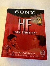 NEW SONY HF High Fidelity 60 Minutes Blank Audio Cassettes 2 Pack