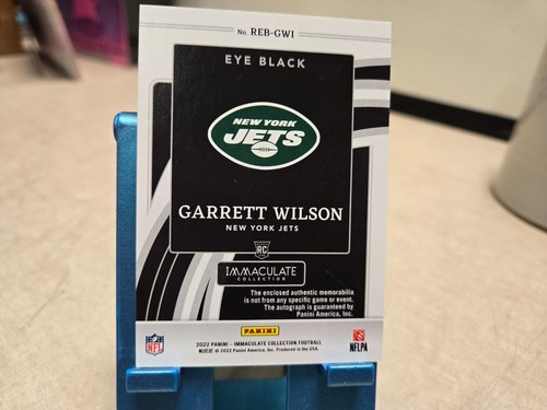 2022 Immaculate Garrett Wilson Rookie Eye Black Patch Auto RPA /10 - Picture 2 of 2