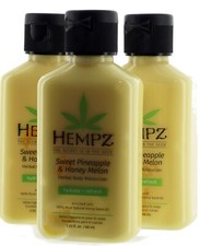 3 PK Hempz Sweet Pineapple  Honey Melon Herbal Body Moisturizer, 2.25 fl oz