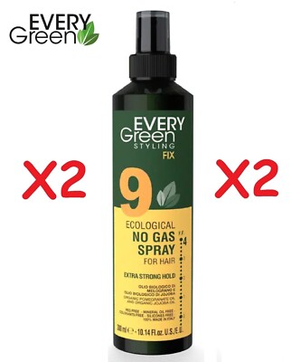 2X DIKSON EVERY GREEN ECO HAIRSPRAY 300ML EXTRA STRONG LACQUER NO EXTRA STRONG GAS