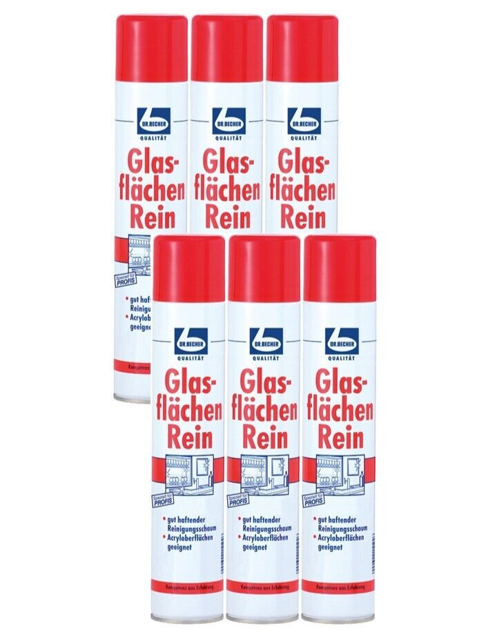 6 x Dr. Becher - Glasflächen Rein - Glasreiniger - 0,5 Liter (3-Liter)
