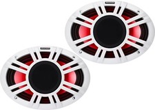 KICKER 48KMXL694 MARINE/BOAT 6"X9"LED COAXIALS SPEAKERS W/WHITE,CHARCOAL GRILLES