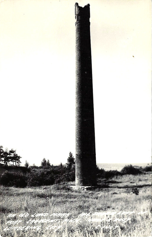 Port Crescent MI Old Landmark, all that's left once a busy Lumbering City RPPC