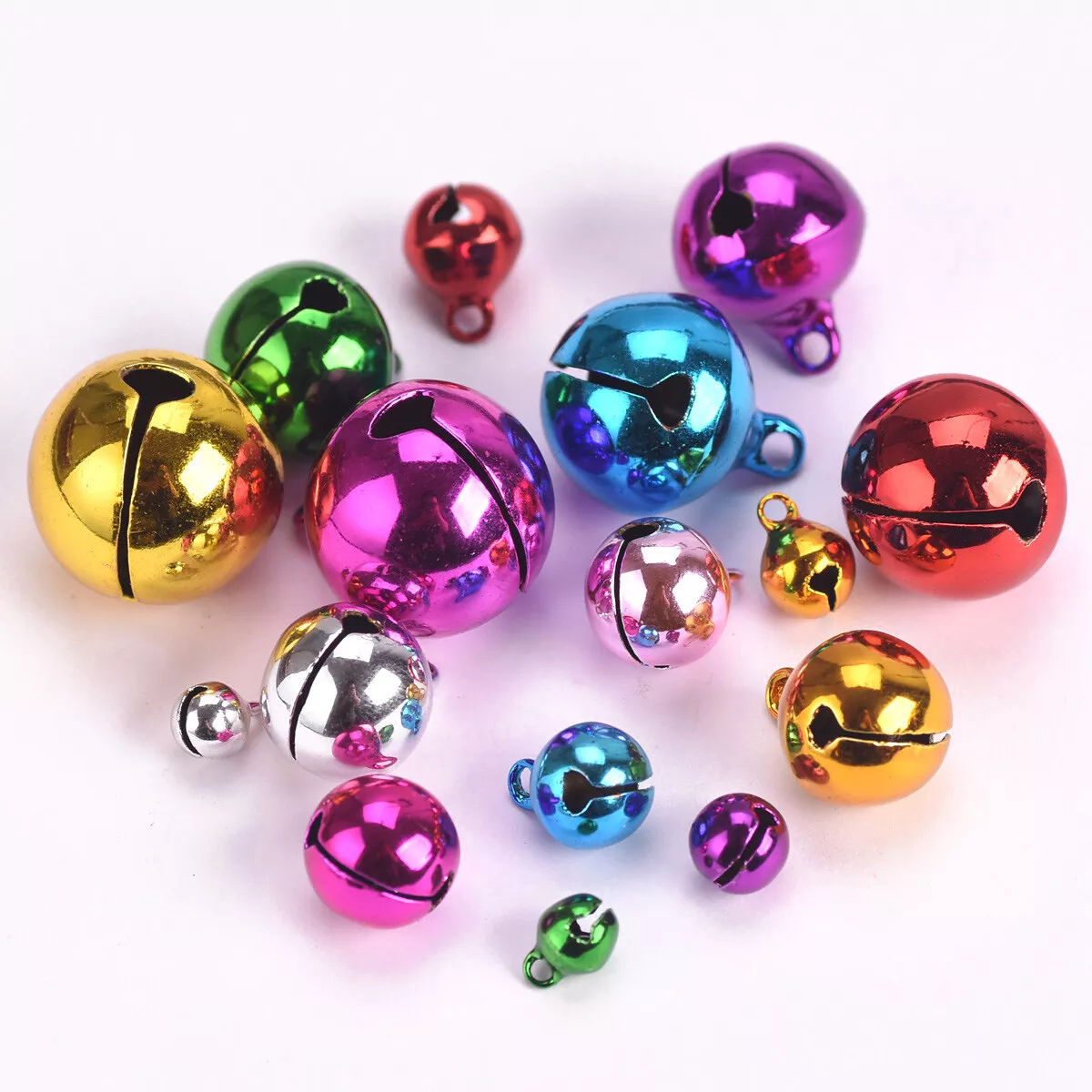 6mm~20mm Brass Metal Colorful Jingle Tinkle Bells Pendants Beads For  Christmas