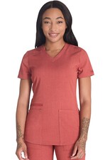 Heather Clay Dickies Scrubs Balance V Neck Top DK875 HTCY