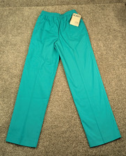 Vtg Koret Pants Womens 10 Green Teal Elastic Waist Hi Rise Trousers Grandma NWT
