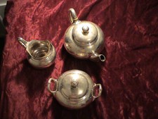 Tiffany & Co Custom Design Sterling 925 c. 1895 Tea Set, Creamer, Sugar Bowl
