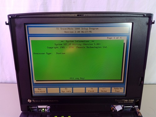 Vintage Texas Instruments TravelMate 5100 TM5100 P90 Laptop Windows 95 MS DOS - Picture 6 of 19