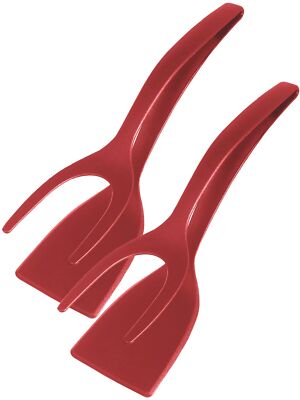 2Pcs Egg Flipper Spatula,2 in 1 Grip and Flip Spatula Tongs,Fried Egg Spatula...