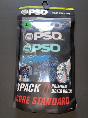 PSD Core Standard Premium Boxer Briefs Warface Merchant 3 Pack Size Large New