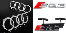 New Audi SQ3 Car Front Rear Rings Hood Grille Emblem Boot Decal Sticker Chrome
