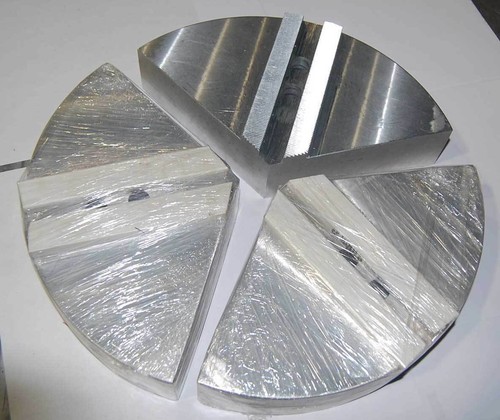 10"(D) x 3.0"(H) Full Grip Aluminum Pie Soft Jaws for Power Chucks 1 Set (3 Pcs) - Foto 3 di 4