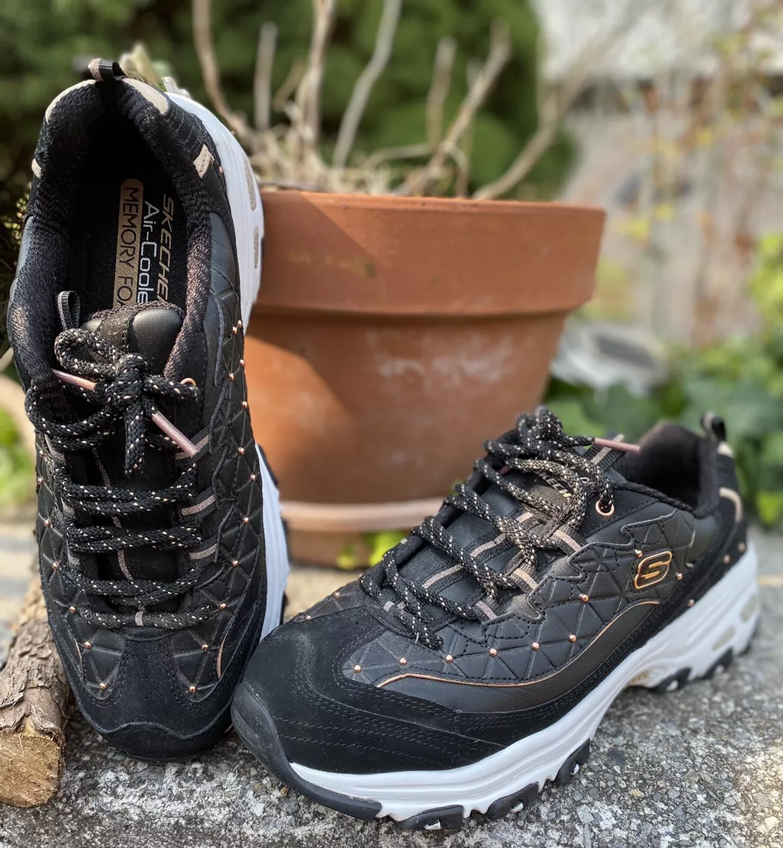 Skechers d lite rose clearance gold