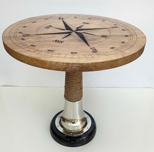 Decorrative wooden coffee table nautical compass directional design bar Table - Picture 2 of 6