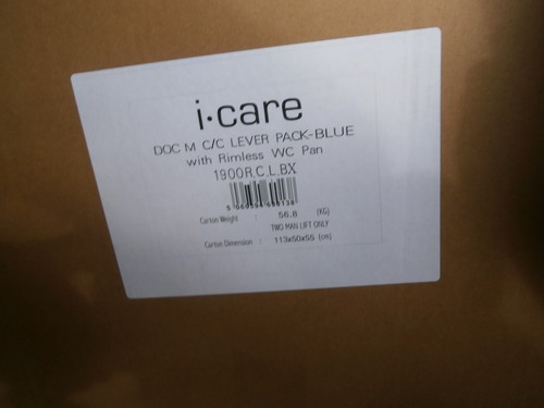 1900R.C.L.B i.Care DOCM C/C Lever Handle with Rimless WC Pan (Blue Rail & Seat - Picture 2 of 7