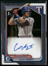 QUINCY SCOTT 2024 BOWMAN CHROME 1ST BASEBALL AUTOGRAPH RANGERS AUTO B