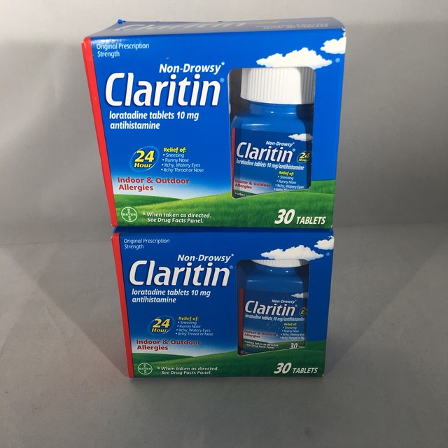 2 CLARITIN 24Hr NON DROWSY ALLERGIES RELIEF 10mg Antihistamine 30