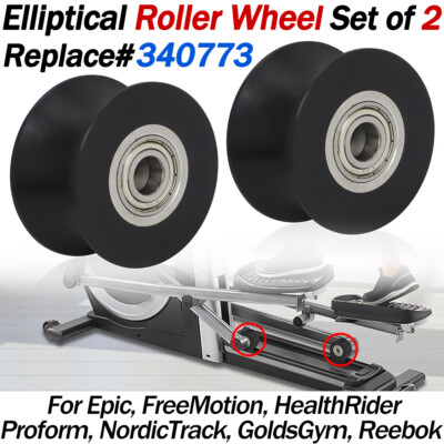 2x Elliptical Roller Wheel 340773 For Epic FreeMotion Proform NordicTrack Reebok