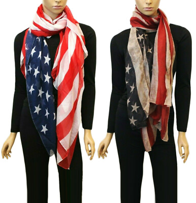 Head Wrap Red White And Blue Scarf Walmart American Flag Print - Main Image