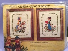 Paragon Needlecraft Crewel Kit 1974 The Valentines 0141 Frieda 0142 Hans