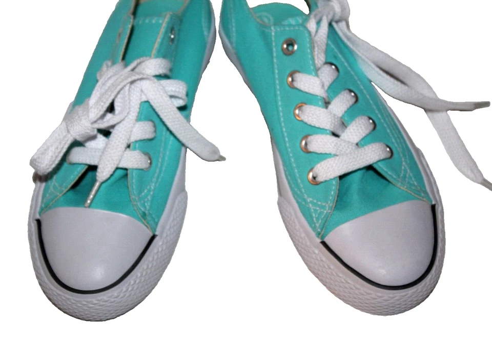 Airwalk Niños Legacee Turquesa Corazones Blanco Negro Rosa Lona Tenis Zapatos Foto 3 de 4